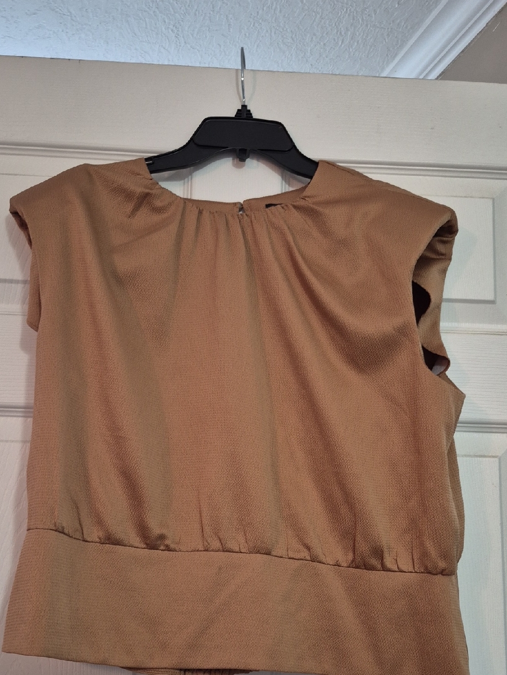 Express Tan Textured Sleeveless Top